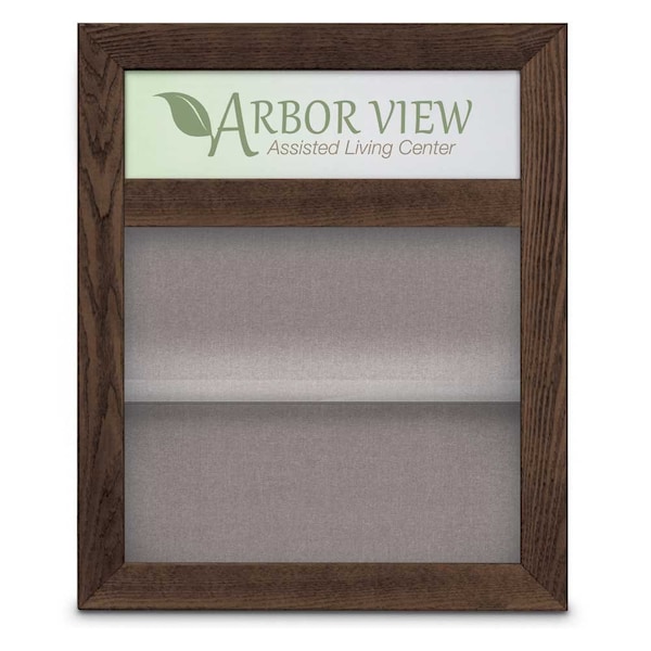 United Visual Products Outdoor Enclosed Combo Board, 42"x32", Bronze Frame/Wht Porc & Burgundy UVCB4232ODBZ-WHTPORC-DBURGU - main